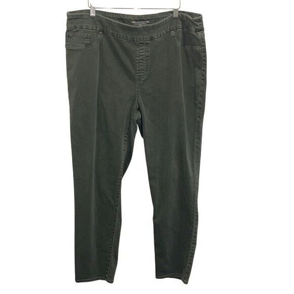 Chico's Womens Denim Pull On Ankle Stretch Skinny Jeggings Army Olive Green Size - Picture 1 of 10